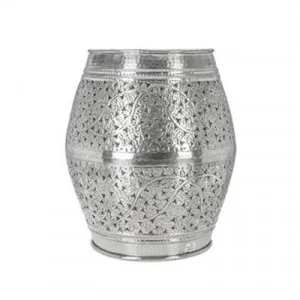 Ironton Kashmiri Cutwork Aluminium Drum Stool by Casa Uno, a Side Table for sale on Style Sourcebook