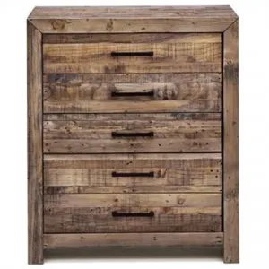 Boston Recycled Pine Timber 5 Drawer Tallboy by Everblooming, a Dressers & Chests of Drawers for sale on Style Sourcebook