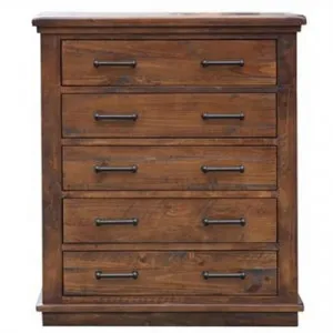 Artemis Pine Timber 5 Drawer Tallboy by Mossel Dalton, a Dressers & Chests of Drawers for sale on Style Sourcebook