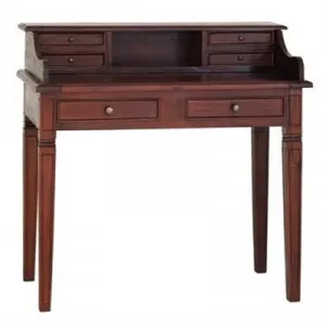Mallory Mahogany Timber 6 Drawer Secretary Desk, 100cm, Mahogany by Centrum Furniture, a Desks for sale on Style Sourcebook