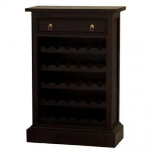 Boku Mahogany Timber Slim Wine Rack with Drawer, Chocolate by Centrum Furniture, a Wine Racks for sale on Style Sourcebook