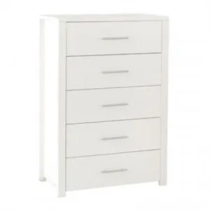 Cue 5 Drawer Tallboy, White by EBT Furniture, a Dressers & Chests of Drawers for sale on Style Sourcebook