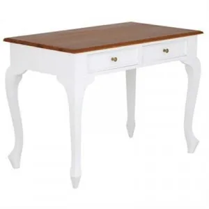 Queen Ann Mahogany Timber Desk, 105cm, Caramel / White by Centrum Furniture, a Desks for sale on Style Sourcebook