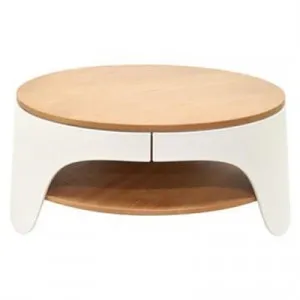 Jacca Round Coffee Table, 82cm, Natural / White by Conception Living, a Coffee Table for sale on Style Sourcebook