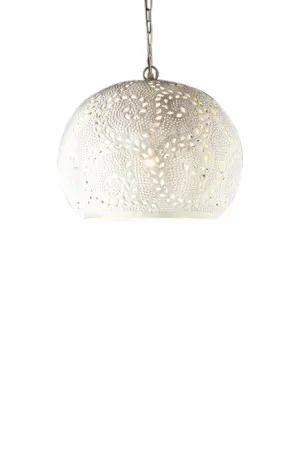 Perforated Round Pendant Light - White by Just in Place, a Pendant Lighting for sale on Style Sourcebook