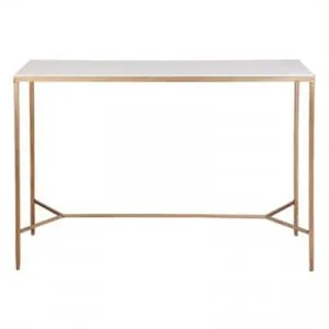 Chloe Stone Top Iron Console Table, 110cm, Antique Gold by Cozy Lighting & Living, a Console Table for sale on Style Sourcebook