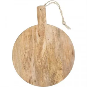 Blayney Mango Wood Round Serving Board with Handle, Small by Casa Sano, a Platters & Serving Boards for sale on Style Sourcebook