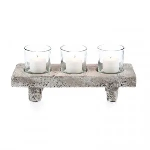 Stetson Ceramic & Glass 4 Piece Tealight Set, Antique White by Casa Uno, a Home Fragrances for sale on Style Sourcebook