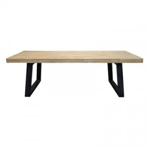 Edric Reclaimed Elm Timber & Steel Dining Table, 240cm, Natural / Black by Conception Living, a Dining Tables for sale on Style Sourcebook