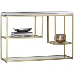 Parker Mirror & Metal Console Table, 120cm, Champagne by Hudson Living, a Console Table for sale on Style Sourcebook