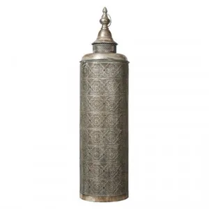 Aladdin Metal Filigree Floor Lantern, Large, Antique Silver by Casa Sano, a Lanterns for sale on Style Sourcebook