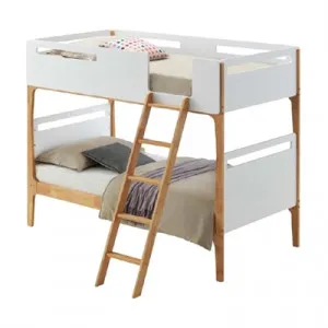 Hayes Wooden Bunk Bed, Single, White / Oak by Dodicci, a Kids Beds & Bunks for sale on Style Sourcebook