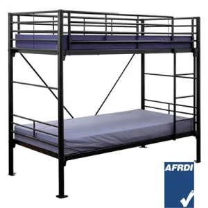 Travers Commercial Grade Metal Bunk Bed, Single, Black by Sofon, a Kids Beds & Bunks for sale on Style Sourcebook