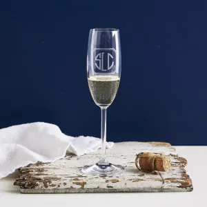 Personalised monogrammed art deco style champagne glass by Lottie & Liv, a Champagne Glasses for sale on Style Sourcebook