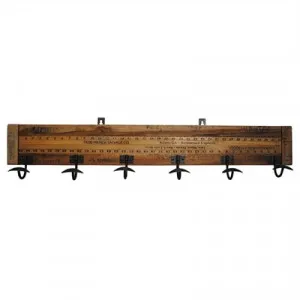 Surveyors Rod Timber and Metal 6 Hook Coat Rack by Chateau Legende, a Wall Shelves & Hooks for sale on Style Sourcebook