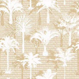Mustard Palms Removable Wallpaper by Boho Art & Styling, a Wallpaper for sale on Style Sourcebook