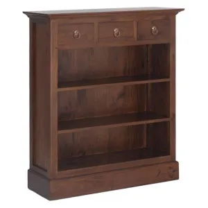 Adolf Mahogany Timber 3 Drawer Low Bookcase, Mahogany by Centrum Furniture, a Bookshelves for sale on Style Sourcebook