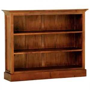 Adolf Solid Mahogany Timber Double Shelf Low Bookcase - Light Pecan by Centrum Furniture, a Bookshelves for sale on Style Sourcebook