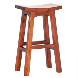 Showa Mahogany Timber Saddle Bar Stool, Light Pecan by Centrum Furniture, a Bar Stools for sale on Style Sourcebook