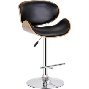 Conner PU Leather Gaslift Swivel Bar Stool, Black by Dodicci, a Bar Stools for sale on Style Sourcebook