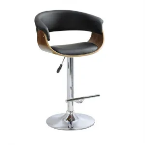 Baxter PU Leather Gaslift Swivel Bar Stool, Black by Dodicci, a Bar Stools for sale on Style Sourcebook