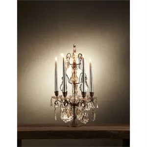 Estella Metal Candelabra with Cut Glass Droplets - Small by Emac & Lawton, a Candle Holders for sale on Style Sourcebook