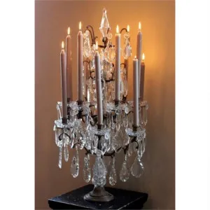 Estella Metal Candelabra with Cut Glass Droplets - Large by Emac & Lawton, a Candle Holders for sale on Style Sourcebook