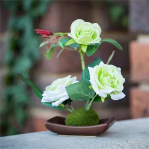Set of 4 Artificial Table Roses - Light Green by FLH, a Plants for sale on Style Sourcebook