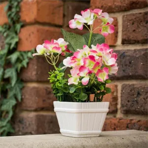 Artificial Miniature Hydrangeas in Pot - Hot Pink by FLH, a Plants for sale on Style Sourcebook