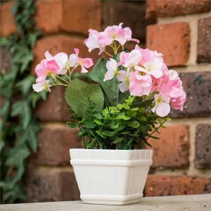 Artificial Miniature Hydrangeas in Pot - Pink by FLH, a Plants for sale on Style Sourcebook