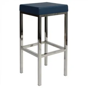 Oslo V2 Commercial Grade Vinyl Upholstered Stainless Steel Bar Stool - Blue by Eagle Furn, a Bar Stools for sale on Style Sourcebook