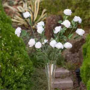 Set of 3 Five Head Artificial Roses - White by FLH, a Plants for sale on Style Sourcebook