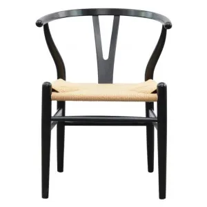 Replica Hans Wegner Wishbone Chair with Cord Seat, Set of 2, Black by Conception Living, a Dining Chairs for sale on Style Sourcebook
