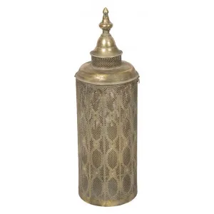 Aladdin Metal Filigree Floor Lantern, Small, Antique Brass by Casa Sano, a Lanterns for sale on Style Sourcebook