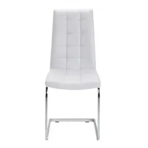 Cresswell Faux Leather Dining Chair, White by Viterbo Modern Furniture, a Dining Chairs for sale on Style Sourcebook