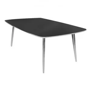 Justin Glass Topped Metal Dining Table, 120cm by Boerio Furniture, a Dining Tables for sale on Style Sourcebook