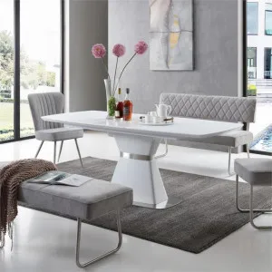 Jessica Glass Top Extendable Dining Table, 160-200cm by Boerio Furniture, a Dining Tables for sale on Style Sourcebook