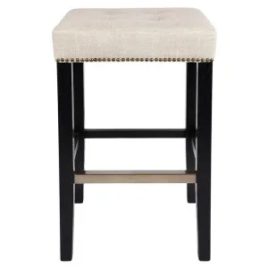 Canyon Linen Bar Stool, Oatmeal / Black by Cozy Lighting & Living, a Bar Stools for sale on Style Sourcebook
