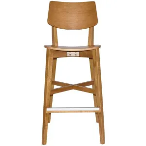 Phoenix Commercial Grade Oak Timber Bar Stool, Timber Seat, Light Oak by Eagle Furn, a Bar Stools for sale on Style Sourcebook