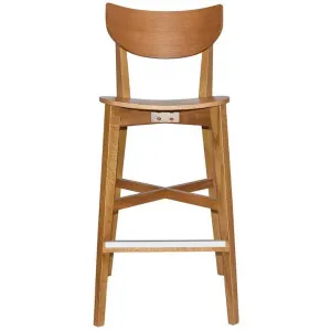 Rialto Commercial Grade Oak Timber Bar Stool, Timber Seat, Light Oak by Eagle Furn, a Bar Stools for sale on Style Sourcebook