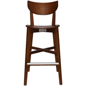 Rialto Commercial Grade Oak Timber Bar Stool, Timber Seat, Light Walnut by Eagle Furn, a Bar Stools for sale on Style Sourcebook