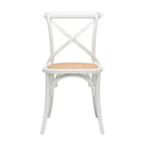 Cristo Cross Back Chair in Weathered White / Rattan by OzDesignFurniture, a Dining Chairs for sale on Style Sourcebook