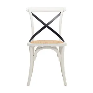 Cristo Cross Back Chair in Weathered White / Black Strap / Rattan by OzDesignFurniture, a Dining Chairs for sale on Style Sourcebook