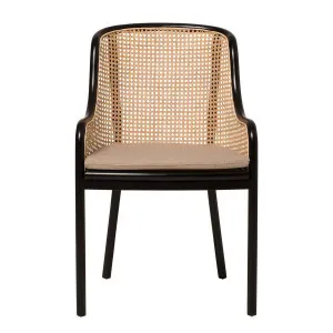 Totti Dining Chair in Black Frame / Natural Wicker by OzDesignFurniture, a Dining Chairs for sale on Style Sourcebook