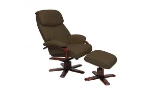 Turner Recliner Chair + Ottoman in Chocolate / Chocolate Leg by OzDesignFurniture, a Chairs for sale on Style Sourcebook