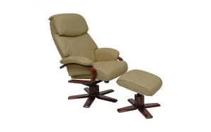 Turner Recliner Chair + Ottoman in Almond / Chocolate Leg by OzDesignFurniture, a Chairs for sale on Style Sourcebook