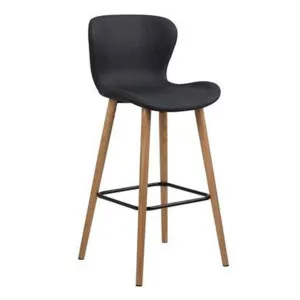 Batilda Bar Chair in Anthracite / Oak Leg by OzDesignFurniture, a Bar Stools for sale on Style Sourcebook