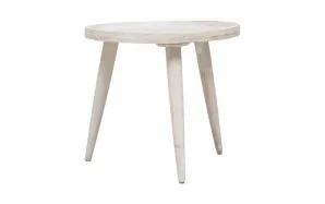 Robert Round Side Table 50 x 46cm in White Wash by OzDesignFurniture, a Side Table for sale on Style Sourcebook