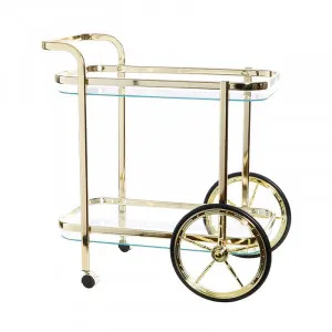 Jones Bar Cart 73 x 74cm in Gold by OzDesignFurniture, a Sideboards, Buffets & Trolleys for sale on Style Sourcebook