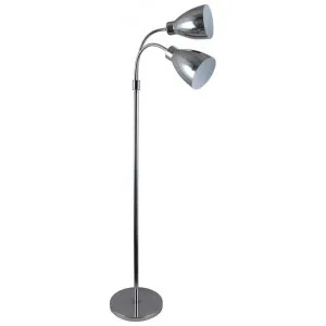 Retro Twin Flexible Neck Metal Floor Lamp, Chrome by Oriel Lighting, a Floor Lamps for sale on Style Sourcebook